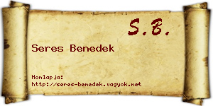 Seres Benedek névjegykártya